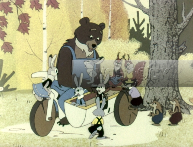 Лиса, медведь и мотоцикл с коляской